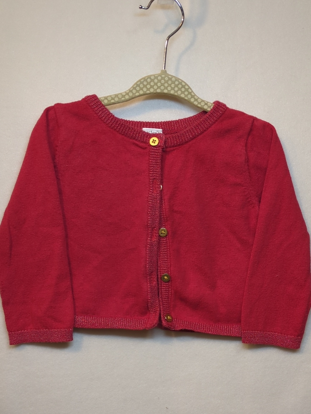 Carter's Bright Red Knit Button-Front Cardigan